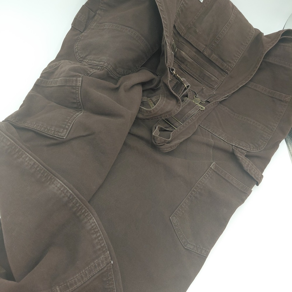 Carhartt Womens Duck Bib Overalls OR2438-W 1X Loose Fit Dark Brown 16W/18W Chore - Picture 8 of 8